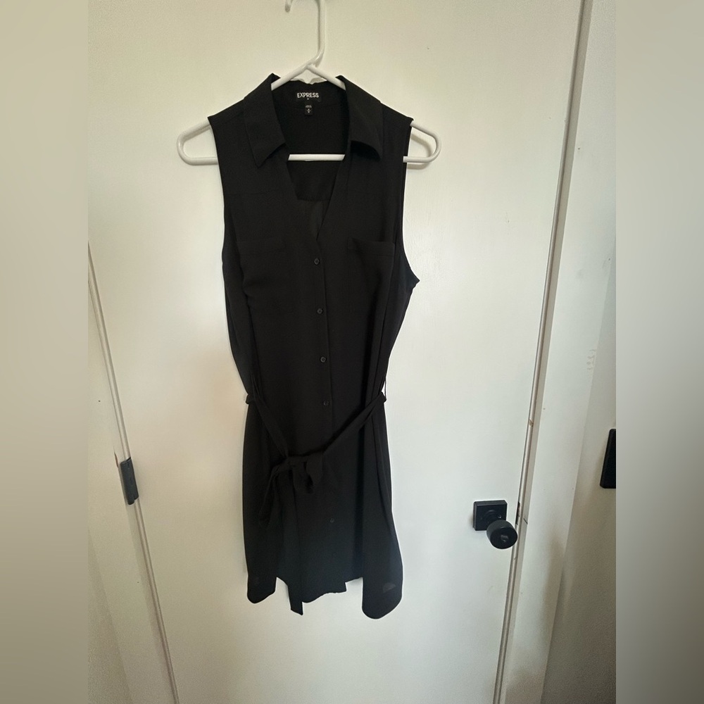 Express Black Button-Down Dress